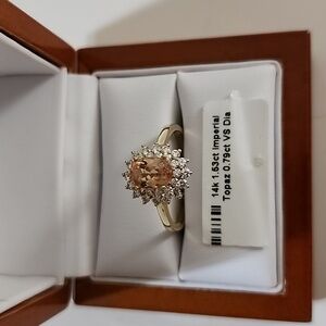 Imperial Topaz and Diamond Ring